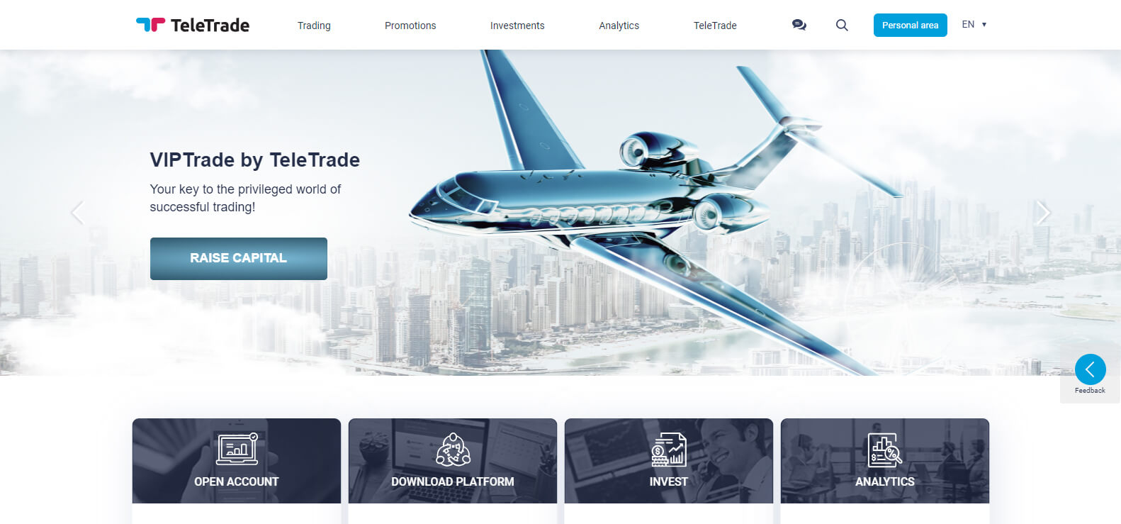 TeleTrade website screenshot
