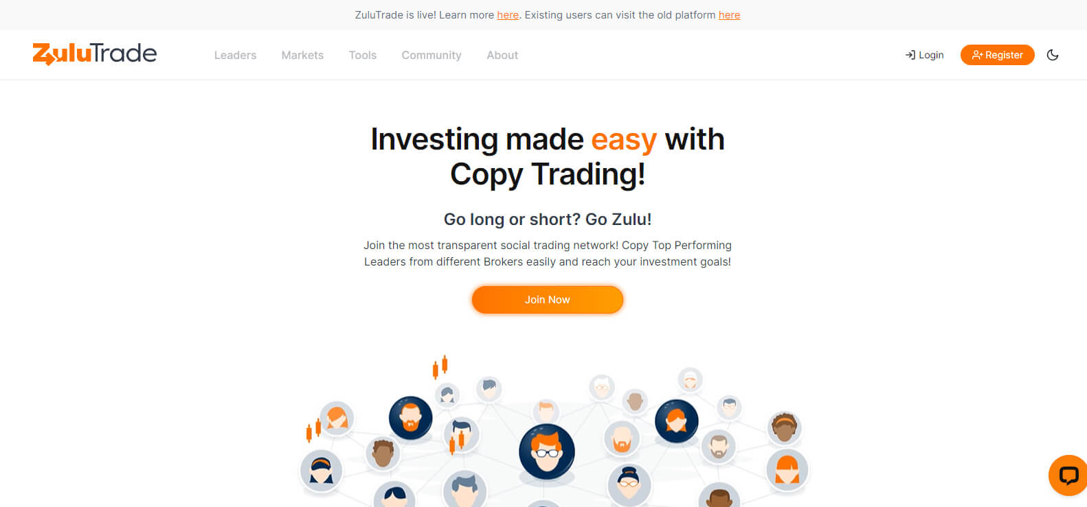 ZuluTrade website screenshot