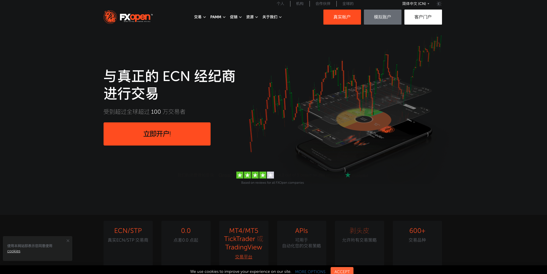 FXOpen website screenshot
