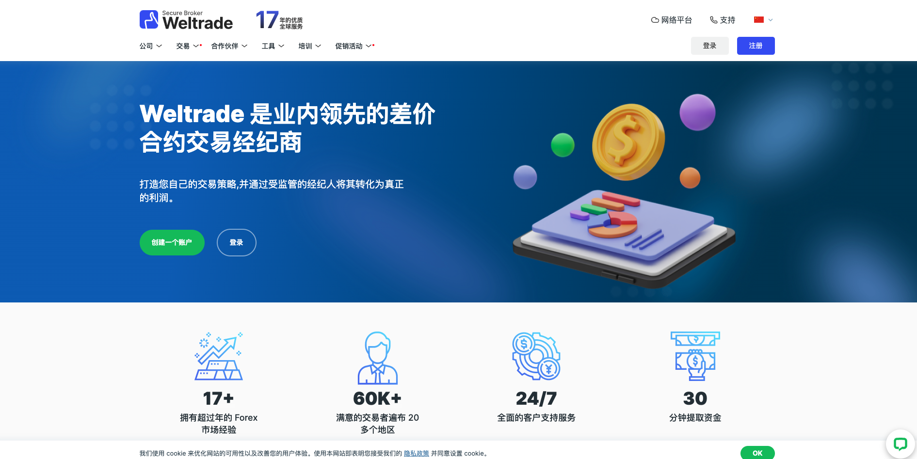 Weltrade website screenshot